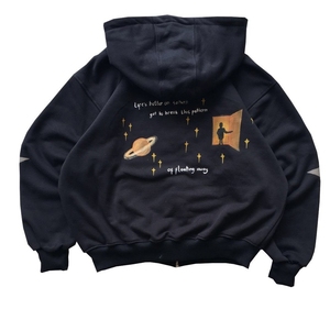 Sudadera con capucha de algodón 100% impresa personalizada unisex para sudadera de invierno para hombre - Product Image 4