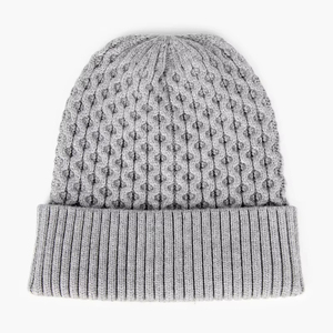 หมวกบีนนี่ผ้าแจ็คการ์ดถักสำหรับผู้ชายและผู้หญิงสำหรับฤดูหนาวปรับแต่งโลโก้ได้ - Product Image 3