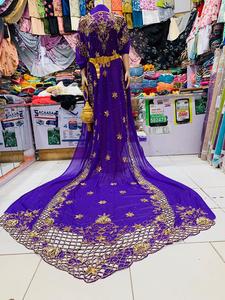 Beau caftan Farasha rouge de Dubaï 2024 avec robe musulmane traditionnelle artisanale au design marocain ornée de perles de pierre - Product Image 4