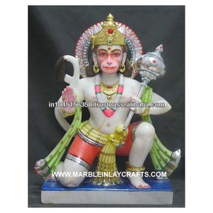Escultura de Hanuman de mármol blanco, hermoso - Product Image 1