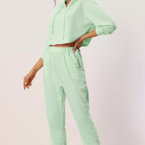 Fabricant sur mesure 100% coton nouveau design de survêtement court respirant prix de gros survêtements courts pour femmes - Product Image 3