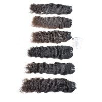 Rambut Manusia India Hitam Alami 100% Remy Virgin, Bundel Rambut Keriting, Ekstensi Rambut, Kutikula Tertata Rapi, Harga Grosir Murah