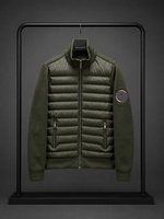 Veste d'hiver hybride de luxe pour homme, style bomber matelassé, col montant, fermeture éclair intégrale, chaude et coupe-vent, idéale pour l'extérieur et la ville