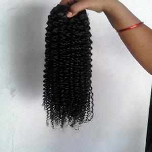 Paquetes de cabello rizado indio Virgen sin procesar 100% | Extensiones de cabello humano de trama de máquina sin desprendimiento | Suministro a granel al por mayor - Product Image 1