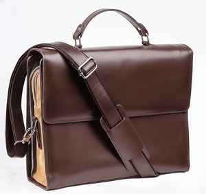 Bolso Mensajero para Portátil de Cuero Genuino Marrón Chocolate, Bolso Bandolera Vintage, Ligero, con Cierre de Cremallera, para Oficina y Trabajo - Product Image 5