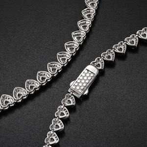 Collier et bracelet de tennis en diamant Moissanite entièrement glacé avec coupe en cœur bijoux hip hop bijoux personnalisés meilleur cadeau pour hommes - Product Image 3