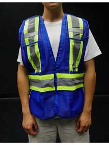 Gilet in Rete Stile Jersey con Striscia Riflettente Rimovibile Giacca da Lavoro di Sicurezza Industriale - Product Image 2