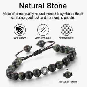 Bracelet de perles de jaspe <span class=keywords><strong>Kamba</strong></span> personnalisé bijoux de projection de photos de mode pour couples et amis cadeau parfait - Product Image 2