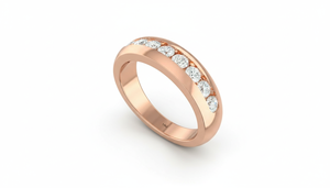 Bague moderne en or 14 carats et diamants naturels pour femme - Product Image 4