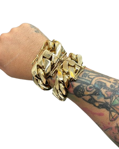 สร้อยข้อมือคิวบาลิงค์ชุบทอง 18K สำหรับผู้ชาย คุณภาพสูง เงินสเตอร์ลิง ของขวัญวันครบรอบ ขายส่ง - Product Image 1