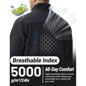 Veste d'équipe de moto à coque souple personnalisée hautement imperméable à l'eau équipement de protection à col montant avec tissu Softshell durable - Product Image 3