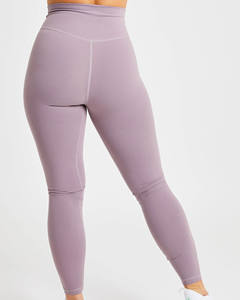 Leggings taille haute à noyau de lavande avec logo personnalisé Leggings de yoga pour les femmes avec dos en forme de V taille élastique vêtements d'entraînement de gymnastique actifs - Product Image 2