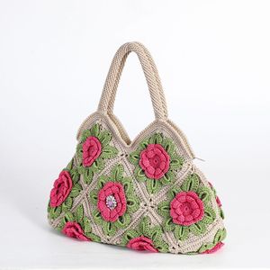 Bolso Tote Hecho a Mano con Flores de Crochet, Personalizable, Venta al Por Mayor, para Uso Diario y Ocasiones Especiales, para Mujer - Product Image 2