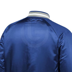 High Quality100% Polyester Knitted Fabric Satin Bomber Baseball School Jacket for men Women Custom Embroidery Logo <b>Breathable</b> - Product Image 6