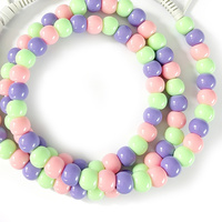 Câble de charge USB 4-en-1 lumineux multicolore à perles rondes, cordon de données décoratif tendance à perles mélangées