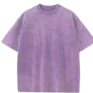 T-shirt violet délavé vintage, surdimensionné, en coton doux, streetwear décontracté, tee-shirt vierge, haute qualité, impression de logo personnalisée OEM, tendance - Product Image 6
