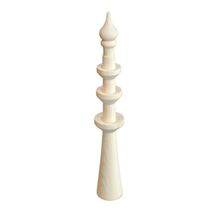 Exquisita decoración de torre de mezquita de madera de Ramadán hecha a mano adorno de minarete de madera Natural decoración islámica del hogar Eid Mubarak - Product Image 6