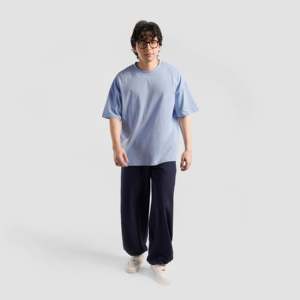 T-shirt Athlète Bleu Ciel en Jersey 100% Coton Premium, Logo Personnalisé Brodé, Séchage Rapide, Compression, Exercice, 200 Grammes, Via TT - Product Image 5