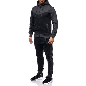 Ensemble de survêtement pour homme tendance, sweat-shirt à capuche et pantalon de survêtement, deux pièces, taille plus, vêtements pour homme, automne-hiver - Product Image 3