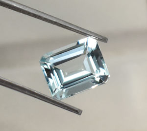 Octágono de corte esmeralda de piedras preciosas sueltas de laboratorio de Aguamarina en tamaños de 5X3mm a 10X8mm Color azul para fabricación de joyas - Product Image 1