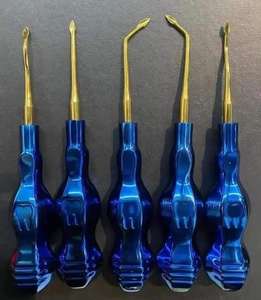 Juego de Elevadores Dentales Manuales de Alta Calidad Episurg, Elevadores de Raíz Dentados de Acero Inoxidable Azul, Certificación CE - Product Image 6