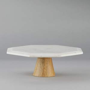 แท่นวางเค้กหินอ่อนพร้อมฐานทองเหลืองสีต่างๆสำหรับวันเกิดและงานแต่งงาน - Product Image 4