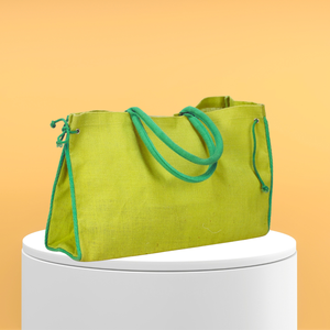 Vente en gros de sacs fourre-tout en toile de jute réutilisables écologiques sacs d'épicerie de plage en toile de jute imprimés avec logo personnalisé - Product Image 5