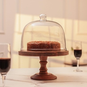 Campana de Cristal con Base de Madera, Ecológica, Hecha a Mano, Cubierta para Exhibición de Alimentos, Centro de Mesa para Bodas, Fiestas y Buffets - Product Image 4