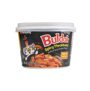 Samyangs Buldak Topokki en Tazón de 185g, Porción Individual, Bocadillo Coreano de Pastel de Arroz con Textura Masticable y Salsa Picante, Suministro al por Mayor - Product Image 1