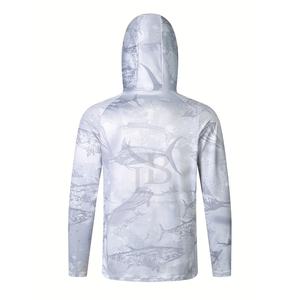 Sudaderas con capucha de pesca al aire libre impresas UPF 50 + de alta calidad, protección solar de manga larga, ropa deportiva transpirable de talla grande XL para adultos - Product Image 4