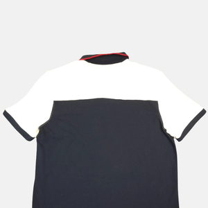 Polo informal de verano de 100% algodón para hombre, camiseta blanca y azul marino con mangas cortas, Top de patrón sólido a la moda - Product Image 5