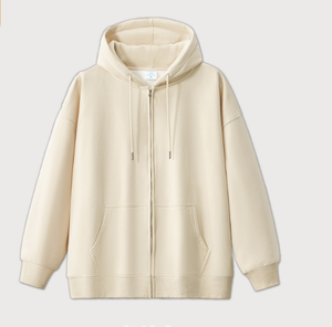 Personnalisé Haute Qualité 500 Gsm Épais Coton Hommes Vintage Pleine Fermeture Éclair À Capuche 100% Coton Toile Solide Motif Logo Vêtements D'hiver - Product Image 1