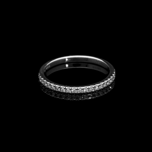 Classique 14K Or 0.21CTW Diamant Naturel Eternity Band Sleek Minimal Half-Pave Setting avec Diamant Rond-Cut pour Femme - Product Image 1
