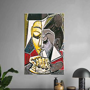 Toile imprimée décorative : Boho Picasso 'Tête de Femme Lisant', TOILE ENVELOPPEE - Product Image 1