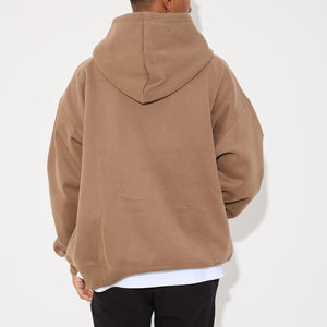 Pull à capuche personnalisé 100% coton pour hommes, sweat à capuche surdimensionné à épaules tombantes thermique, poids lourd, poches kangourou vierges, sweats à capuche pour hommes - Product Image 2