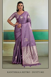 Satin Designer Saree Indien Tissu Sari Fait À La Main En Gros Ethnique Collection Traditionnelle Vintage pour la Fête - Product Image 2