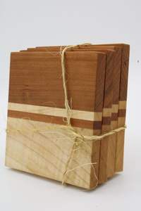 CFRAFTED TREASURES El mejor posavasos de madera de acacia hecho a mano Bebida de madera Estera de té Nuevo diseño de la India - Product Image 6