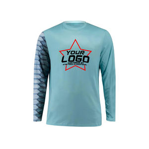 Ropa de pesca de ajuste seco de manga larga transpirable con logotipo personalizado, protección UV de secado rápido Spf UPF 50, camisas de pesca duraderas de poliéster para hombres - Product Image 2