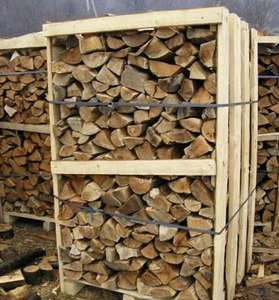 Stacked Hardwood <b>Logs</b> in Pallets for Sale. - Product Image 4