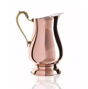 Pichet à eau exclusif en cuivre pur de haute qualité Forme et taille personnalisables Prix de gros compétitifs en Inde Matériau métallique - Product Image 2