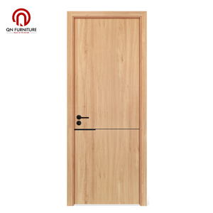 Puertas Interiores con Marcos de Madera Ecológica Decorativa Precolgada WPC, Fácil Instalación, Color Madera, Impermeable para Baño - Product Image 1