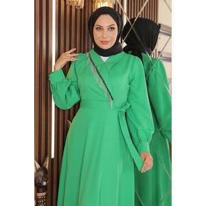 ชุดเดรสพู่สีเขียวลำลอง-MSW18700 - Product Image 2