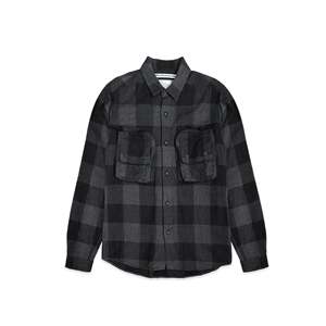 เสื้อเชิ้ตผ้าฝ้ายลายก้างปลา 100% สำหรับผู้ชาย สีขาว [WM1873108] ไซส์ 6XL สไตล์สมาร์ทแคชชวล ป้องกันการเป็นขุย - Product Image 1