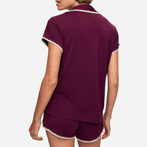 Set <span class=keywords><strong>Pigiama</strong></span> Corto in Modal, Completo Due Pezzi con Maniche Corte per <span class=keywords><strong>Donna</strong></span>, Set Lounge Organico, Pigiami Personalizzati in <span class=keywords><strong>Jersey</strong></span> - Product Image 2