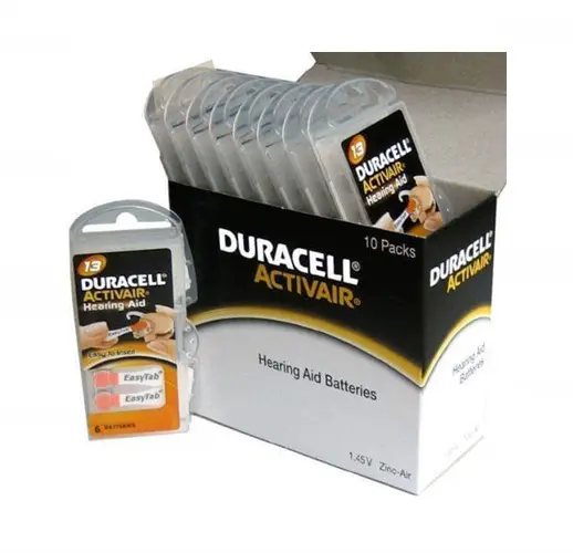 Batterie Duracell Activair-apparecchi acustici di alta qualità dimensioni PR70 - PR4 - PR44 - PR48 batterie 30/60 gialle