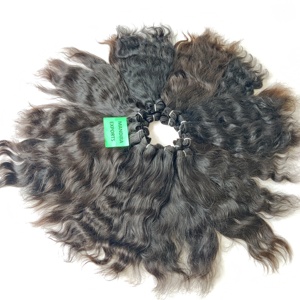 Vente en gros d'extensions de cheveux humains du temple indien vierge à cuticule alignée 100% meilleurs faisceaux de cheveux naturels ondulés non traités - Product Image 5