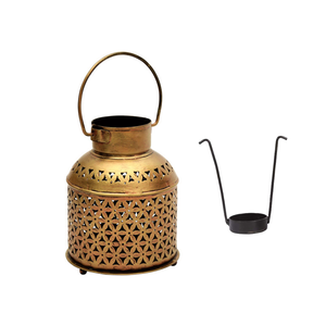 High Quality Golden Metal and <b>Cheap</b> Plastic <b>Candle</b> Votive Holder in Lantern Style Best Home Lighting Decor for Weddings - Product Image 3