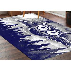 Alfombra con Diseño de Búho Azul Marino: Decoración Antideslizante para el Hogar, Alfombra Impresa, Alfombra de Chenilla - Product Image 3