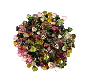 Cuentas sueltas facetadas de piedras preciosas con corte de corazón tallado de turmalina Natural de 5mm para hacer pendientes, venta calibrada de piedra de turmalina múltiple - Product Image 5