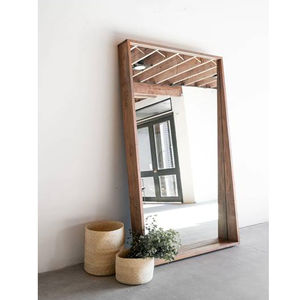 Espejo de Pared de Madera de Diseño Antiguo, Espejo Decorativo Rectangular para Sala de Estar, Espejo de Metal Indio en Oferta - Product Image 1